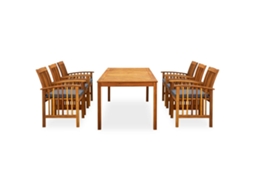 Maison Exclusive - 7 Pcs Conjunto De Jantar P/ Jardim C/ Almofadões Acácia Maciça