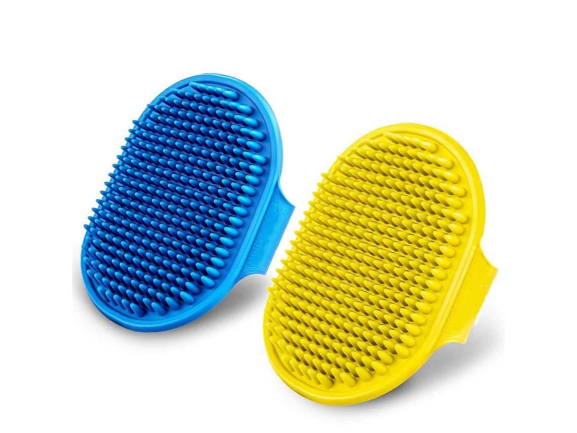 Conjunto 2 Escovas Borracha Massagem Pet