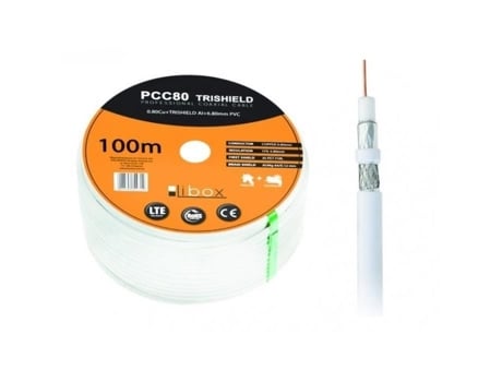 Cabo Coaxial Libox Rg 6/u 100m Branco 4,8mm Diâmetro Externo