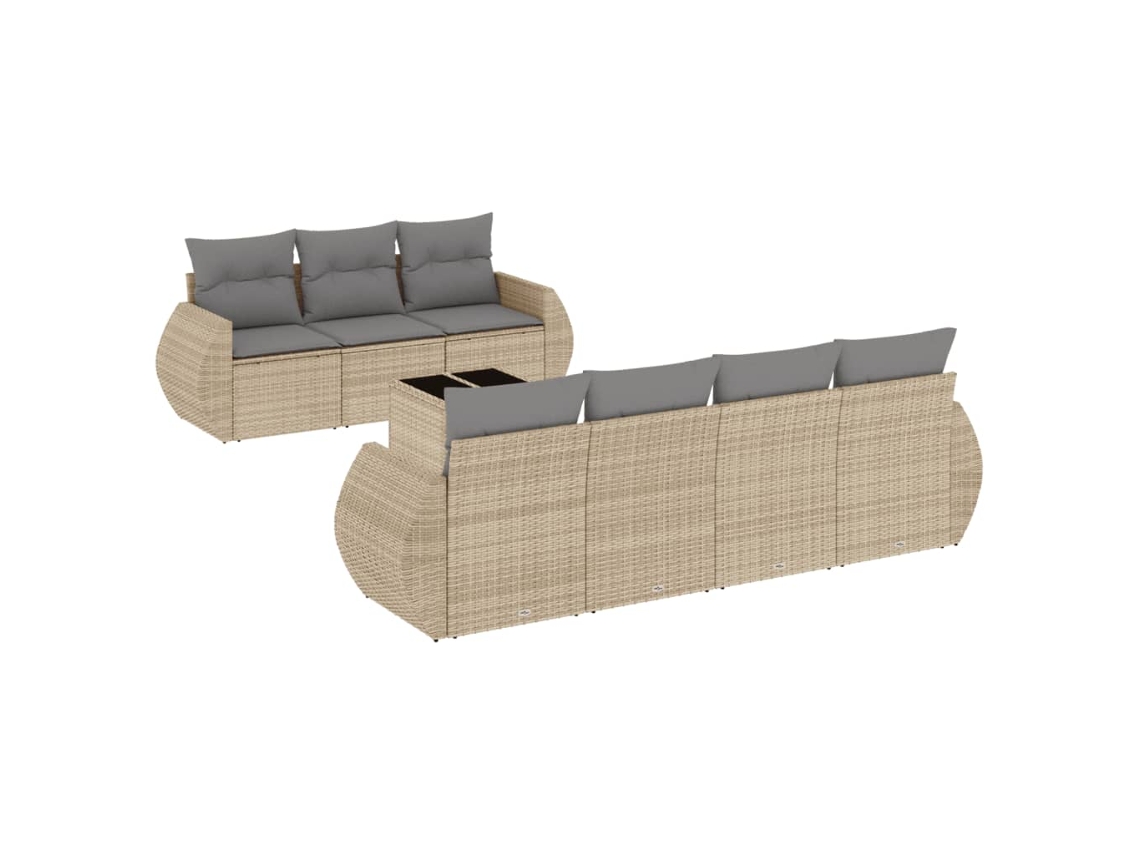 Garden Sofa Set, Garden Sofa Sets Vidaxl Bege Rattan / Vime (n/a)