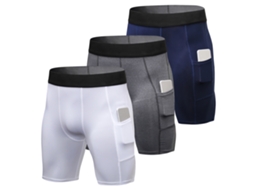 3 calcinhas de esporte para homem com bolso para treino e academia