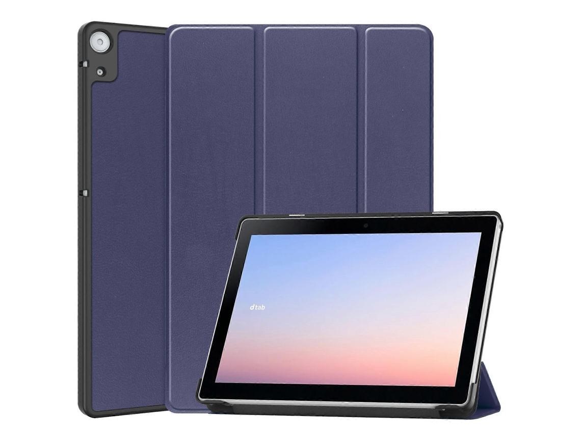 Capa de couro com textura Custer da Webake 3 dobras para tablet Docomo Dtab D 51c