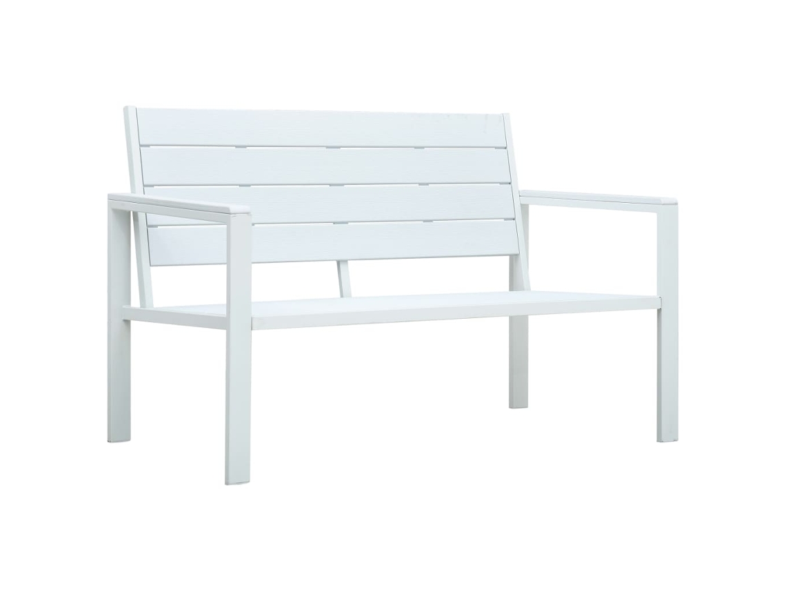 Vidaxl Banco De Jardim 120 Cm Pead Aspeto De Madeira Branco