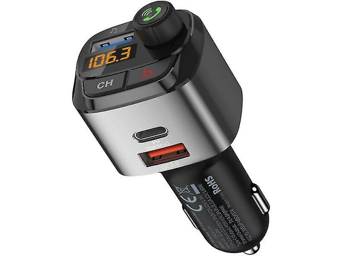 Transmissor Fm Bluetooth Yizhood Usb Pd3.0 Qc3.0 Bass Preto
