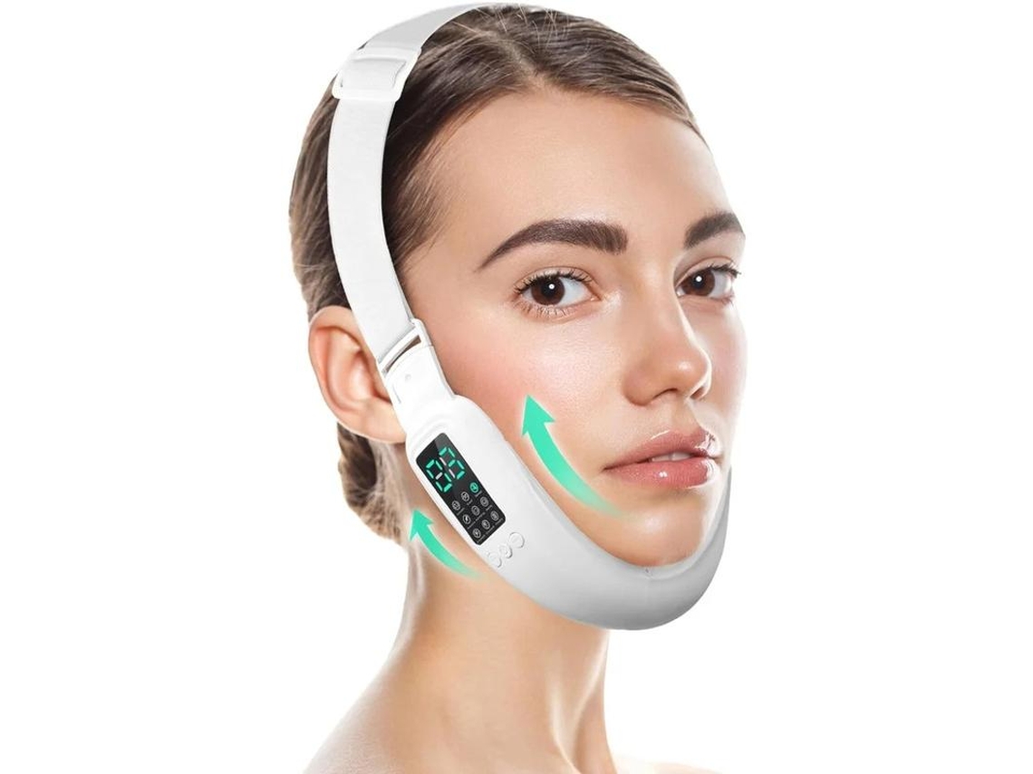 Máquina Elétrica Inteligente De Duplo Queixo E Rosto Em Forma De V Com 8 Modos E 15 Intensidades Ajustáveis Dispositivo Feminino Em V Branco Yizhood