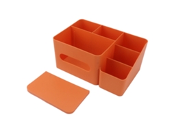 Organizador de Caixa de Papel Toalha com Tampa Plástico Liso e Exquisito para Lar Escritório Laranja S/MARCA