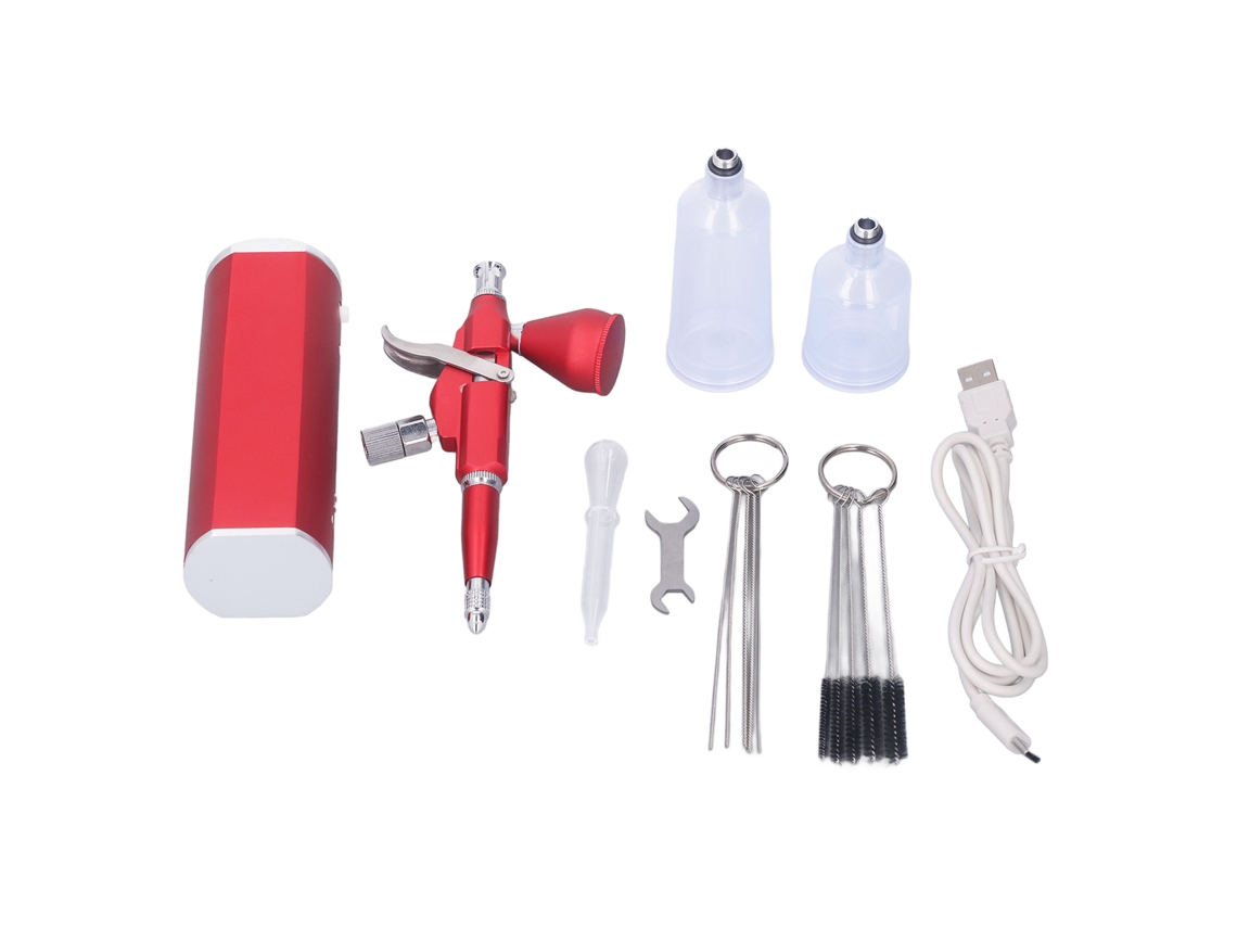 Kit De Aerógrafo Mini 25-30psi Aerógrafo Automático Portátil Recargável Para Pintura Artesanal