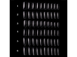 100pcs Unhas Falsas De Acrílico Transparentes Meia E Total Cobertura 10 Tamanhos Para Salões E Diy Art Manicure