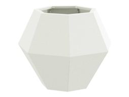 Conjunto 1 Vaso De Exterior Vidaxl Branco Aço (50 X 50 X 40 Cm)