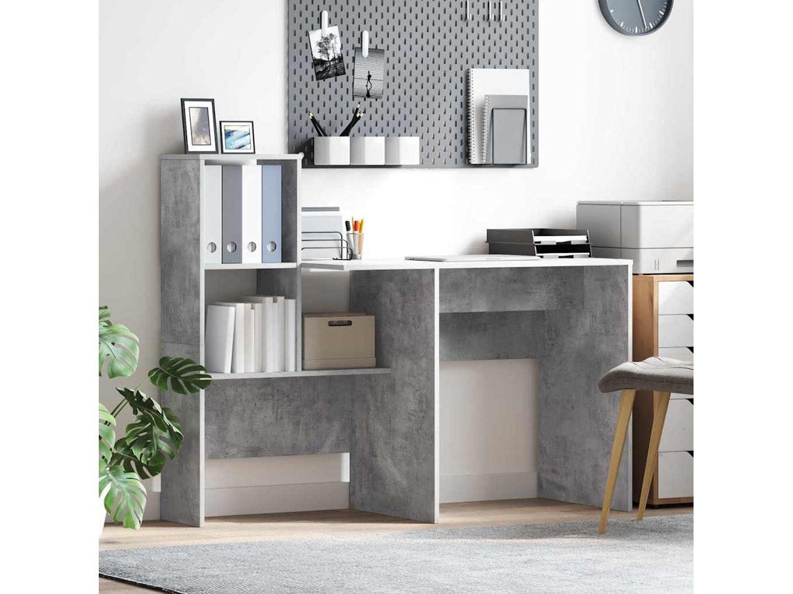 Vidaxl Mesa Cinzento Derivados De Madeira 131,5 X 50 X 106,5 Cm