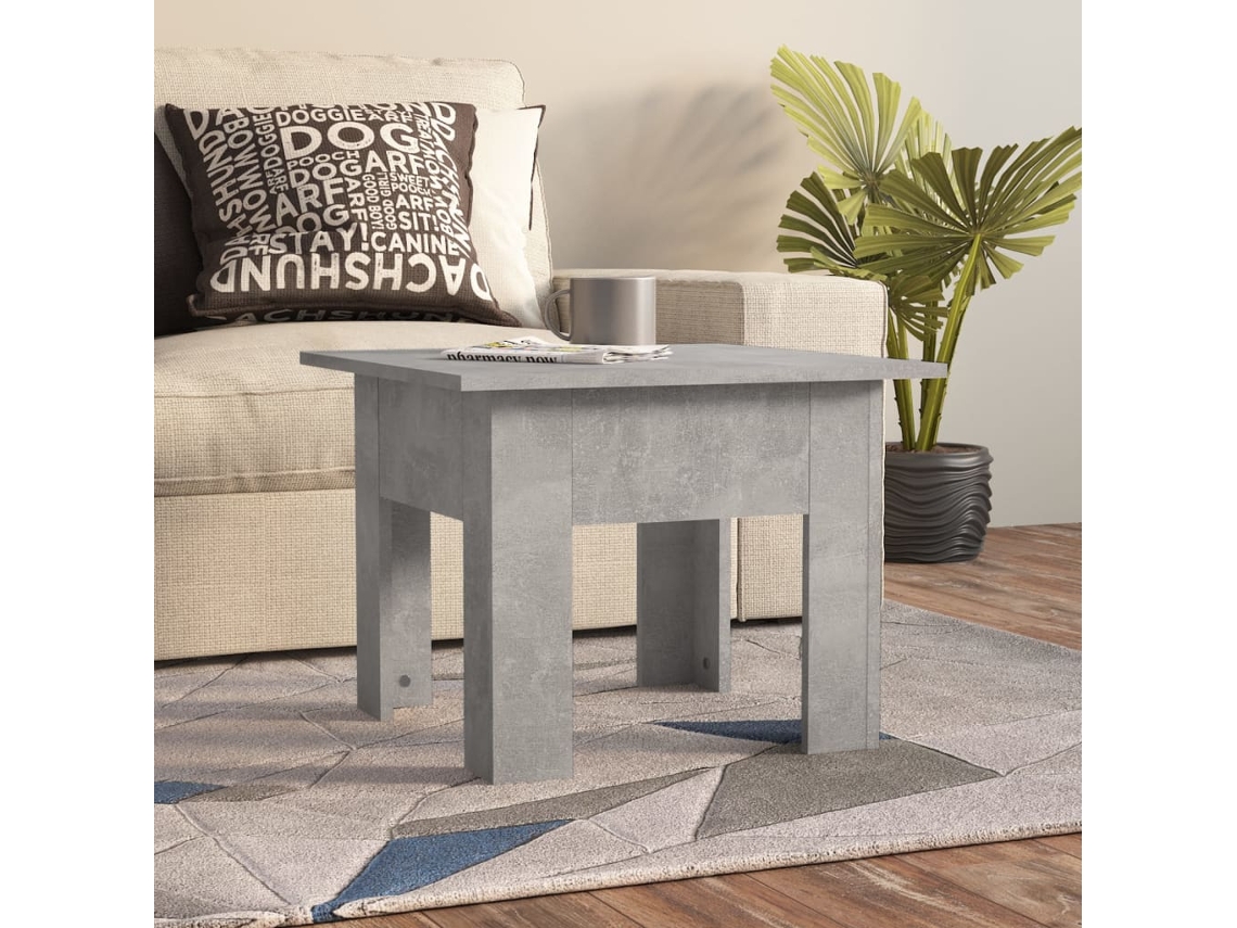 Vidaxl Mesa De Centro 55x55x42 Cm Contraplacado Cinzento Cimento