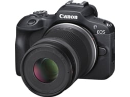 Máquina Fotográfica Mirrorless CANON EOS R100 + Objetiva RF-S 18-45mm f4.5-6.3 IS STM Preto + Objetiva RF-S 55-210mm F5-7.1 IS STM