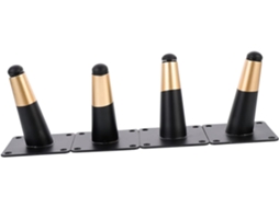 Lifkome Conjunto De 4 Pés Metal Ajustáveis Para Móveis Com Acabamento Eletrogalvanizado Preto E Dourado, Pés De Apoio