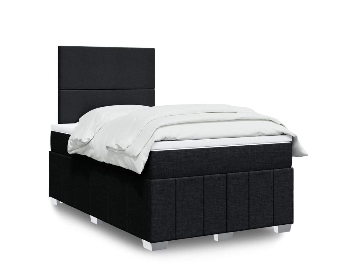 Vidaxl Cama Com Molas/colchão 120x200 Cm Tecido Preto