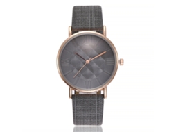 Relógio de Pulso Feminino Casual de Quartzo com Pulseira de Couro Pu Vansvar Cinza