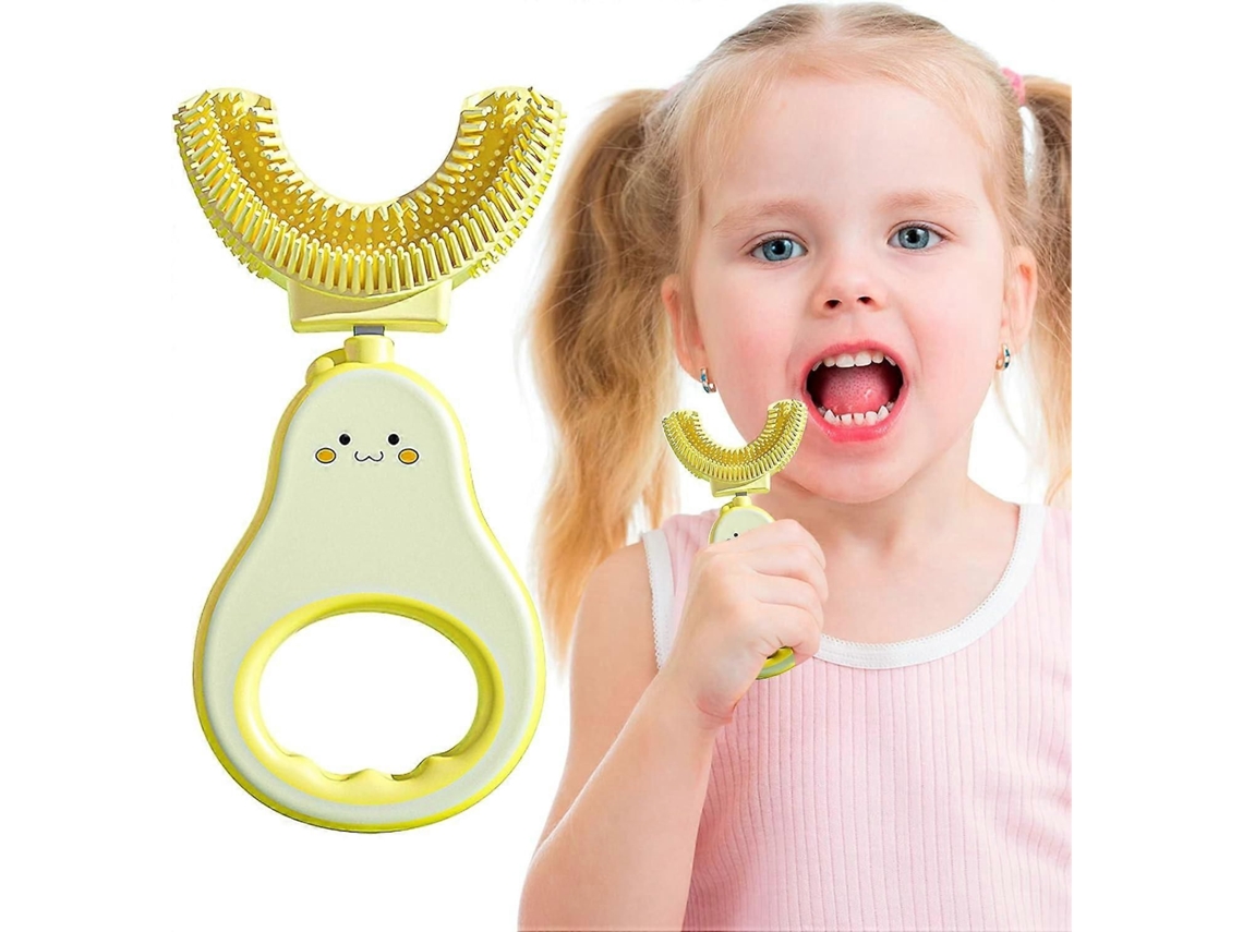 Escova de Dentes Infantil 360° Macia e Segura em Formato U, Fofa Interessante para Limpeza Dental Profunda Crianças GOKOCO