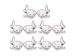 5Pcs Óculos de Papel de Caveira de Halloween para Decorações de Halloween ALLINLESS