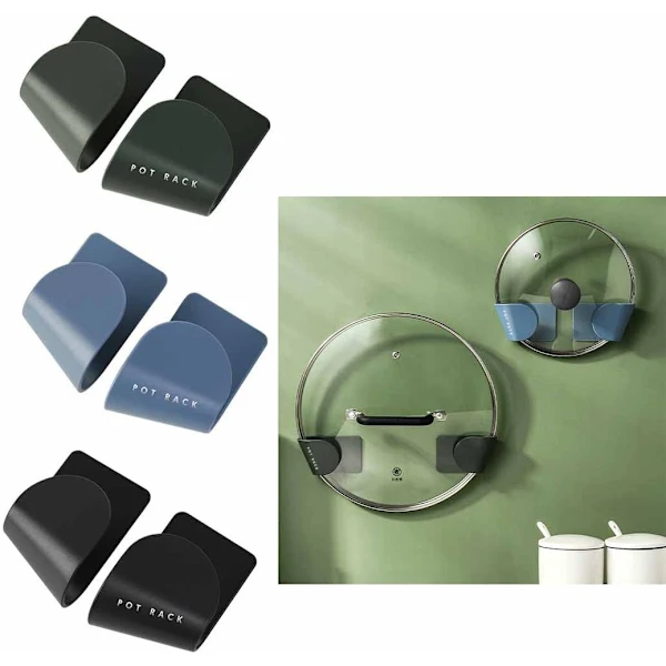 Conjunto De 3 Suportes Para Tampas, Organizador De Parede Para Tampas, Panelas E Utensílios, Autoadesivo, Para Casa, Cozinha E Restaurante