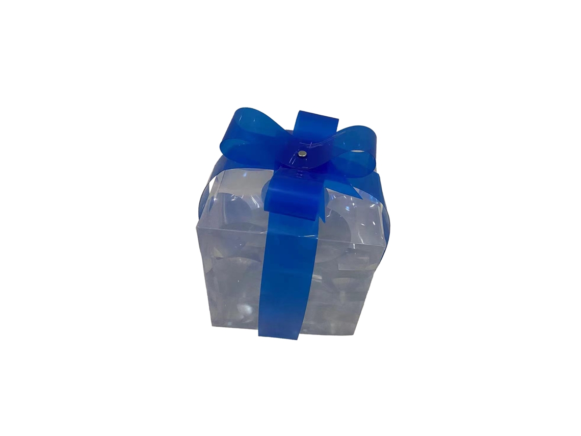 Caixa de Presente de Natal com Laço Azul LAXISCREED, 13cm