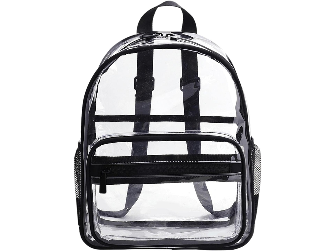 Mochila Escolar Em Plástico Transparente - Saco Transparente Resistente - Preto