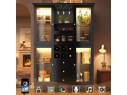 Adega Climatizada Led App 180cm 3 Gavetas Suporte Taças VELTRIX