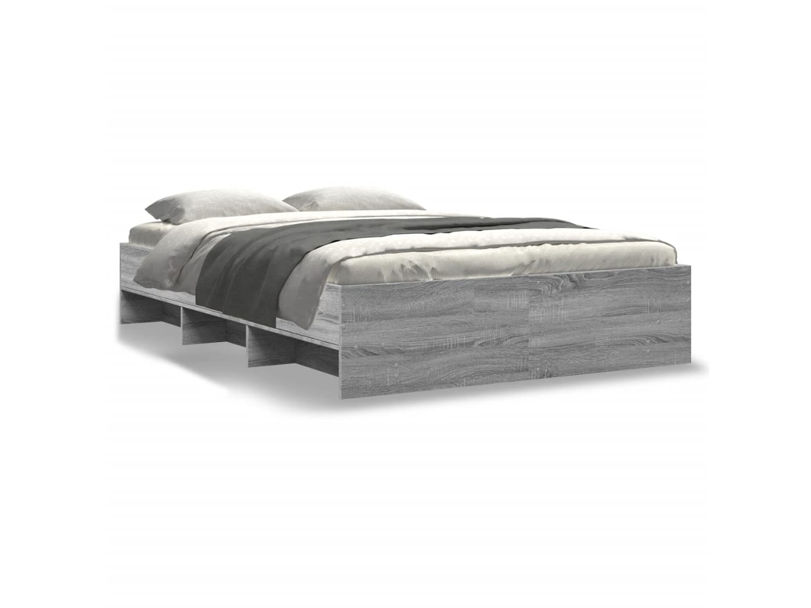 Estrutura de Cama MAISON EXCLUSIVE Derivados de Madeira Cinza Sonoma (140x200 cm)