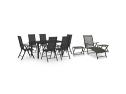 Conjunto 10 de jantar VIDAXL para jardim preto e antracite