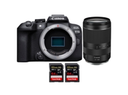 Eos R10 + Rf 24 240mm F4 6.3 Is Usm + 2 Sandisk 64gb Uhs ii 300mb/s Máquina Fotográfica Híbrida Aps c + Ebook Pricedirect CANON