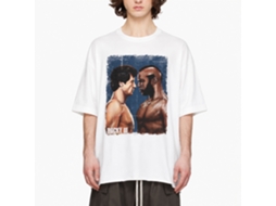 Rockinstone Rocky Movie Vs Clubber Painting White Adult T-shirt Size:xxl