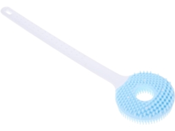 Escova De Silicone Com Cabo Longo Para Esfoliação Corporal, Limpeza No Chuveiro, Massagem E Uso No Banho
