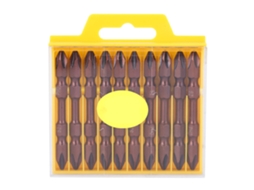 10 Pontas de Chave Philips Duplo Fim Liga Cromo Vanádio Aço Magnético Ferramenta Manual (65mm) Latão Antigo