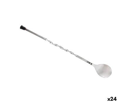 Colher Para Coquetéis Neutro Top Prata Aço Inox 3,7 X 27,8 Cm 24 Unidades