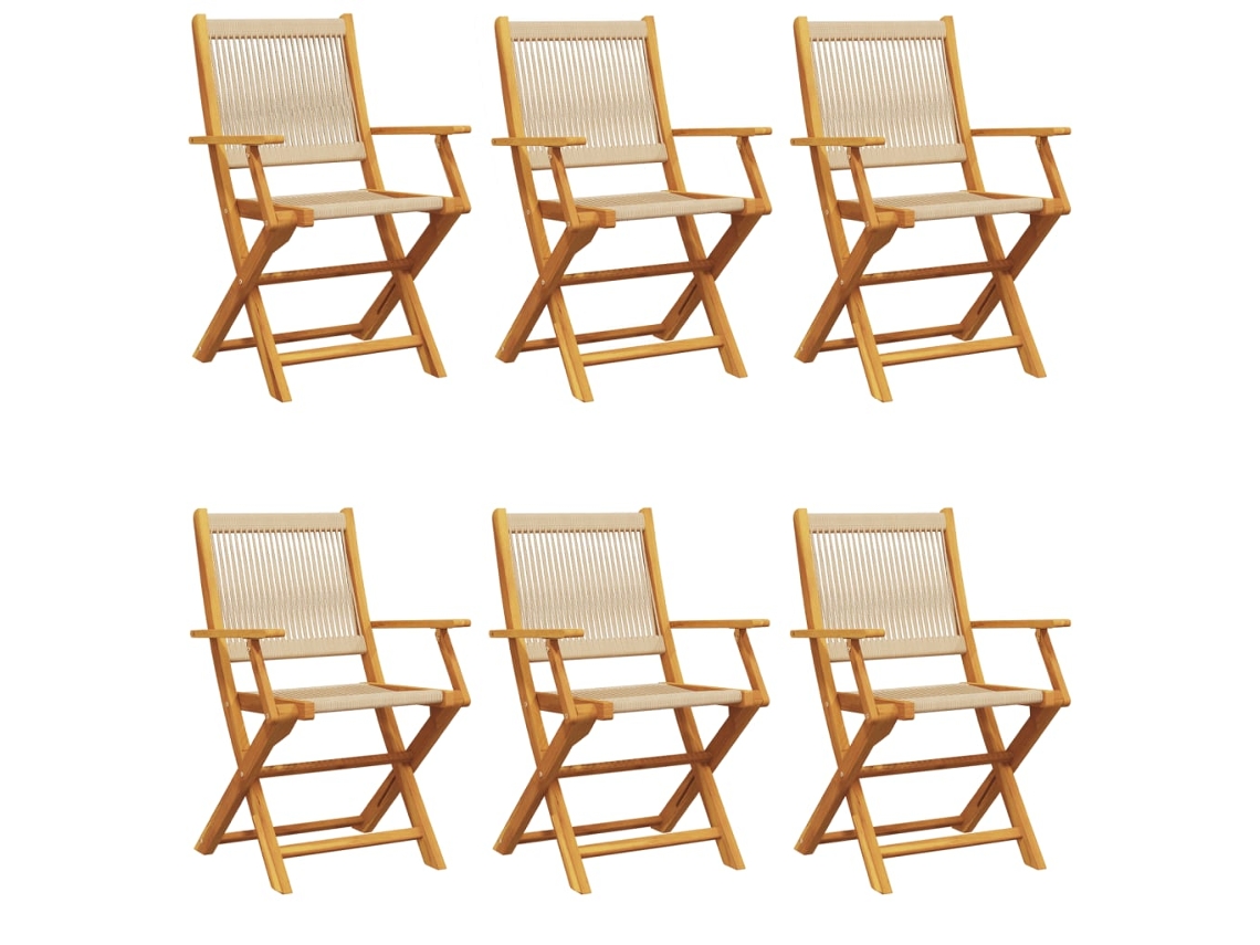 Folding Chair, Folding Chairs Vidaxl Bege Madeira (n/a)