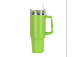 Caneca Térmica de Viagem com Parede Dupla , 1200 Ml (40 Oz), com Alça e Canudo. MDUG (verde Grama)