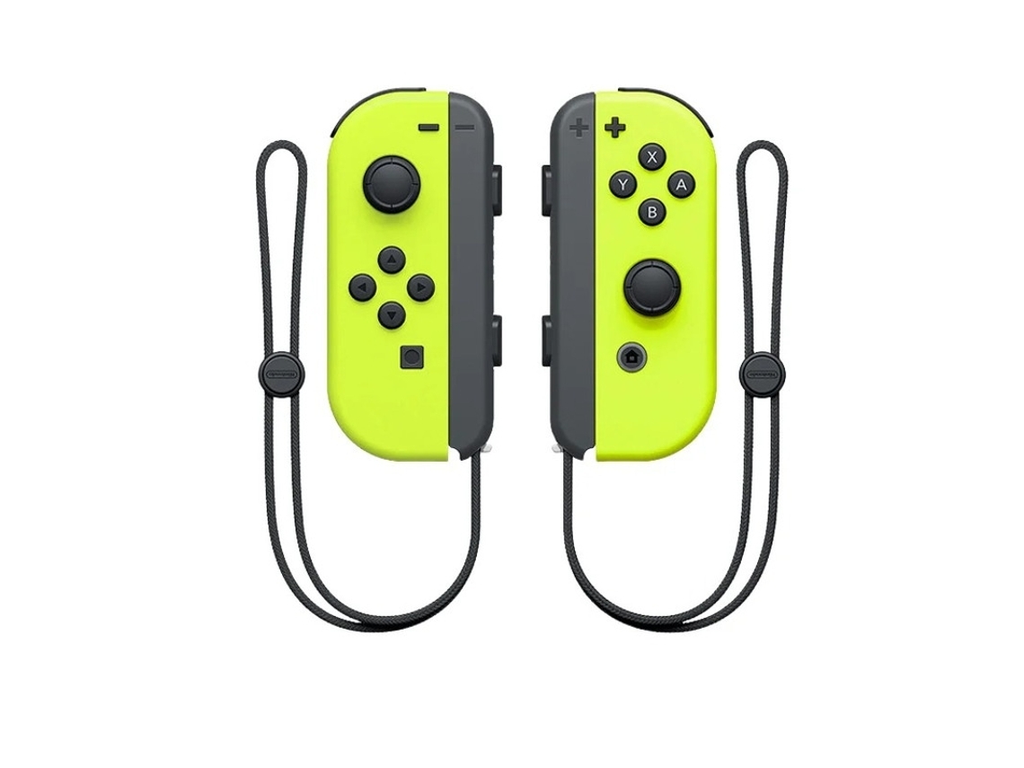 Os controles Joy-Con amarelo neon não são originalmente compatíveis com o Nintendo Switch - Par de controles com alças