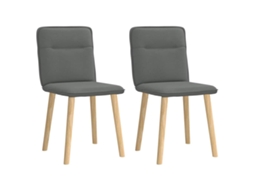 Vidaxl Cadeiras De Jantar 2 Pcs Tecido Cinzento-escuro