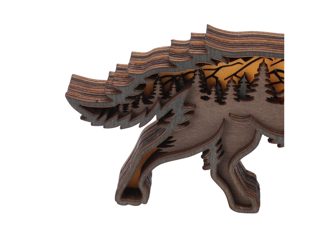 Wolf Ornament (creative Wolf Totem, Carving Landscape) Eoocoo