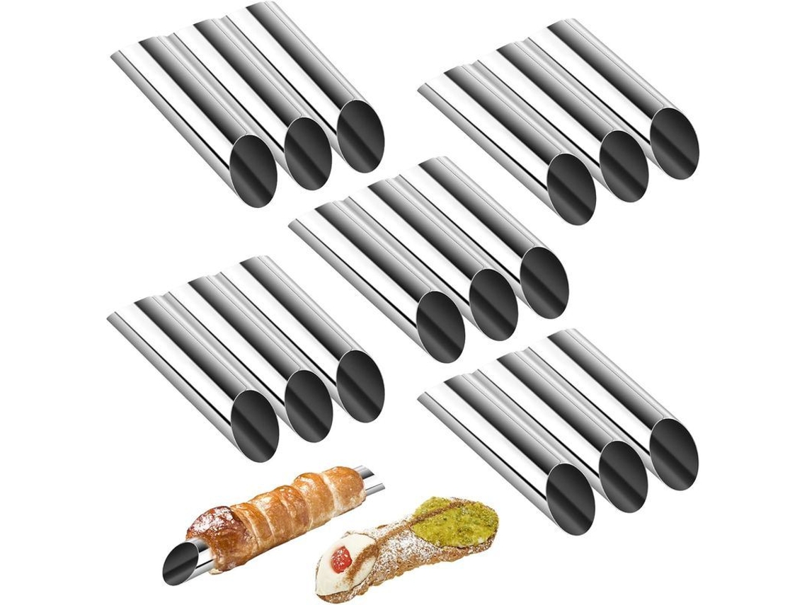 Formas de Cannoli, Aço Inoxidável, 5 Polegadas, Antiaderente, Pack de 15 | S/MARCA