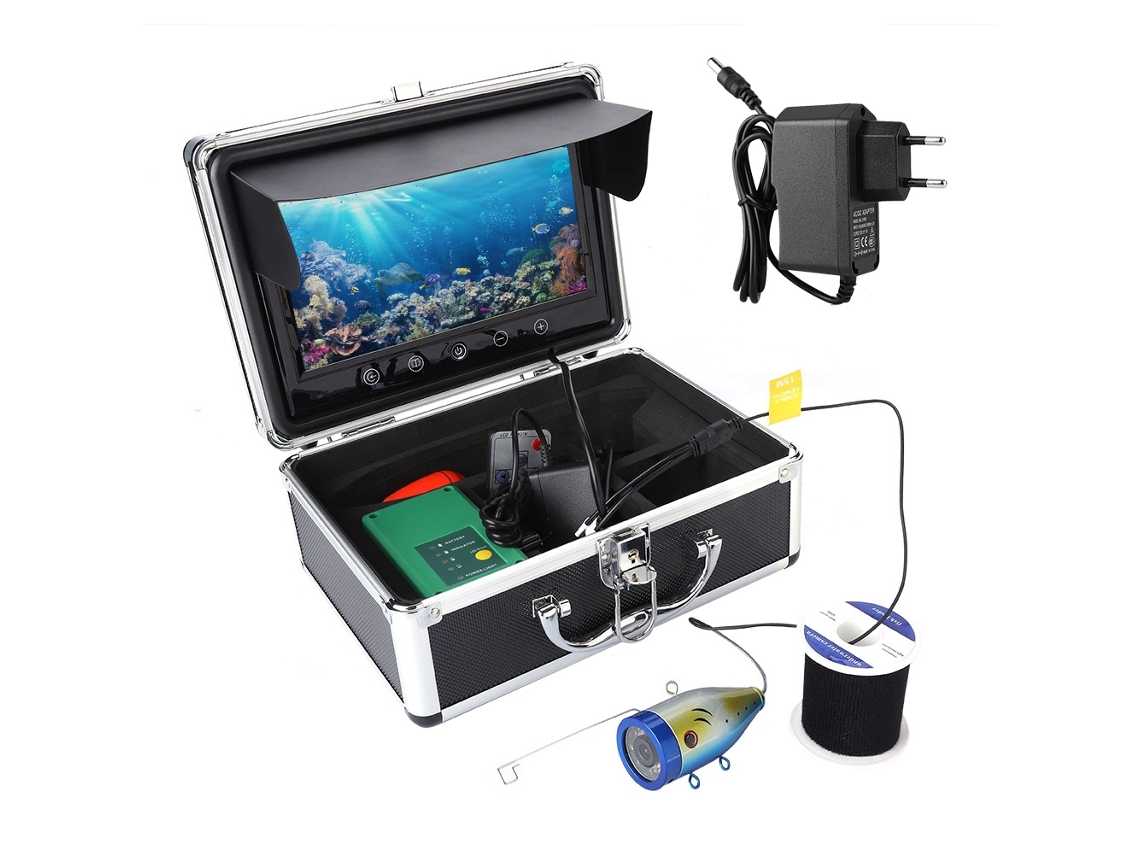 Câmera Visual Subaquática De Luz Dupla De 9 Polegadas Para Pesca (hd 1000tvl, Cabo De 15 M)