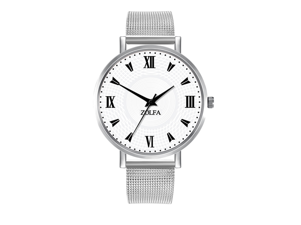 Reloj De Cuarzo Para Mujer Con Correa De Malla, Dial Romano, Casual (plateado)