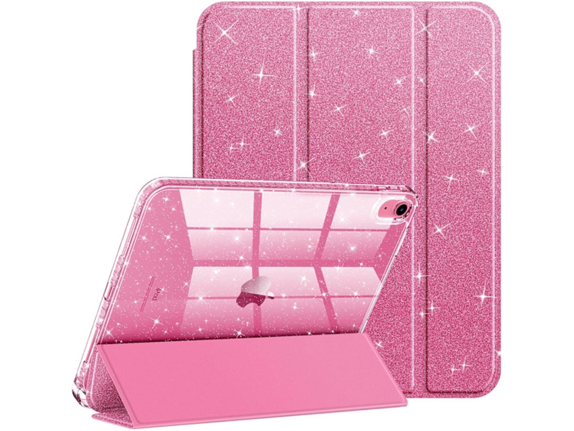 Capa rosa com glitter para iPad 11'' A16 2025 e 10.9 2022