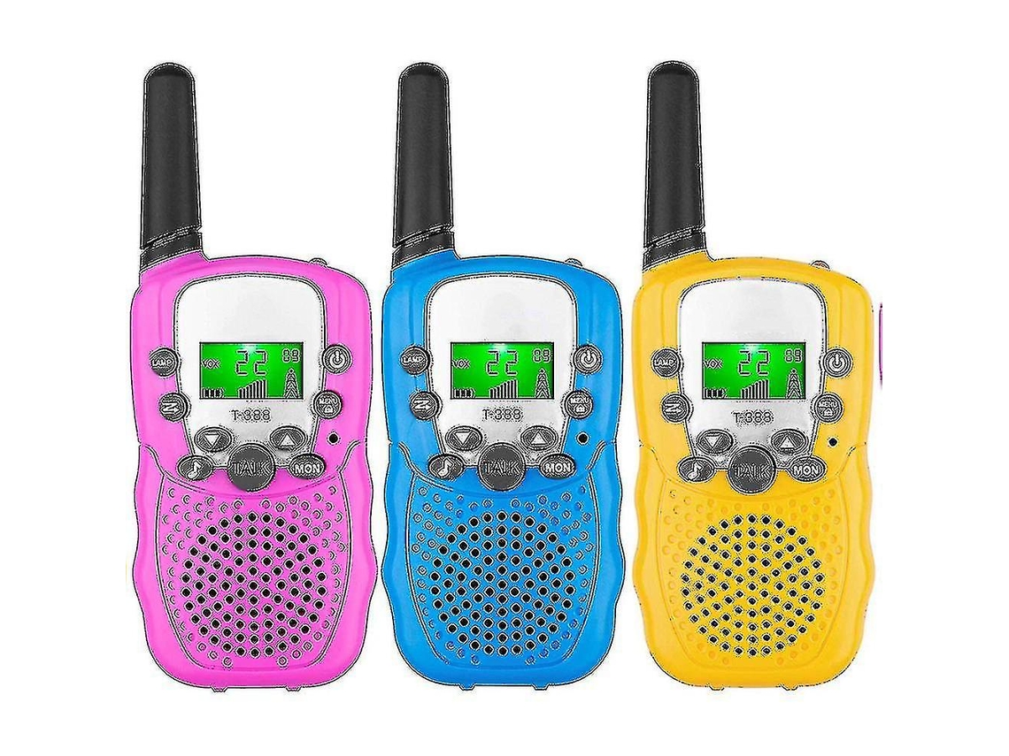 Conjunto De 3 Walkie Talkies Infantis, Alcance De 4, 8 Km Com Lanternas Retroiluminadas Aquaforge