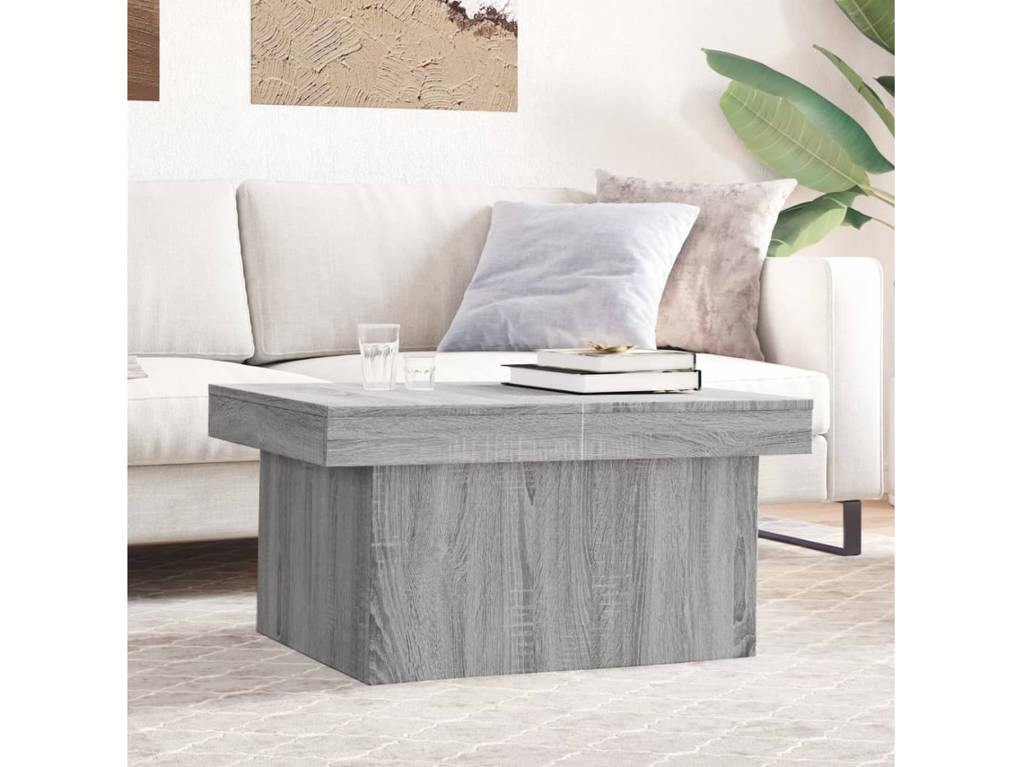 Vidaxl Mesa De Centro 80x55x40 Cm Derivados De Madeira Cinzento Sonoma