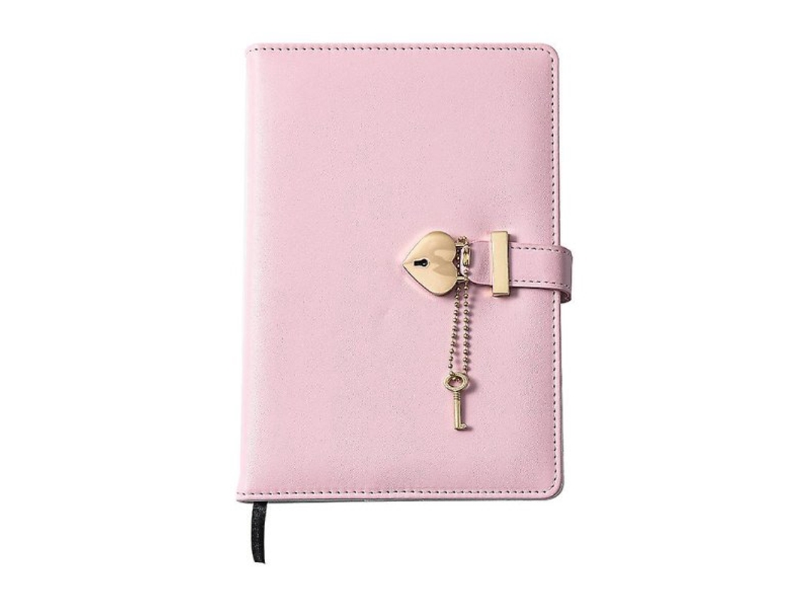 Diário Com Cadeado E Chave, De Combinação Em Forma De Coração, Caderno De Couro Personalizado, B