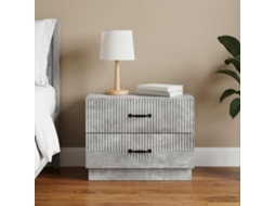 Vidaxl Armário De Cabeceira Cinzento Cimento 62 X 34,5 X 44,5 Cm