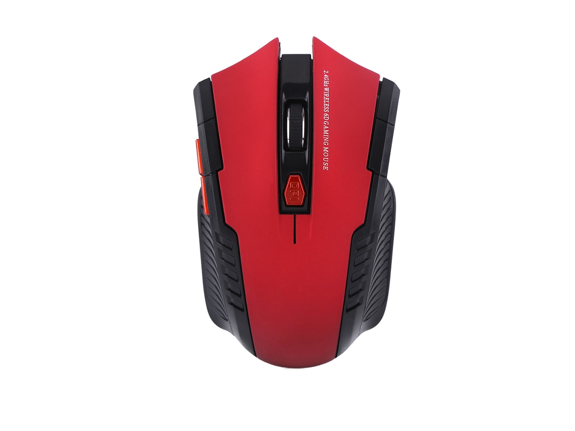 Mouse Sem Fio Óptico para Jogos 2.4GHz com 6 Botões Ajustável 800/1200dpi Vermelho | S/MARCA