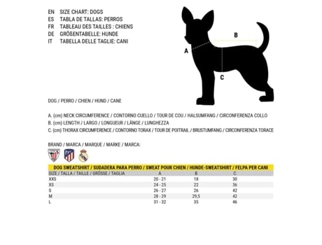 Camisola para Cães Atlético Madrid Vermelho M