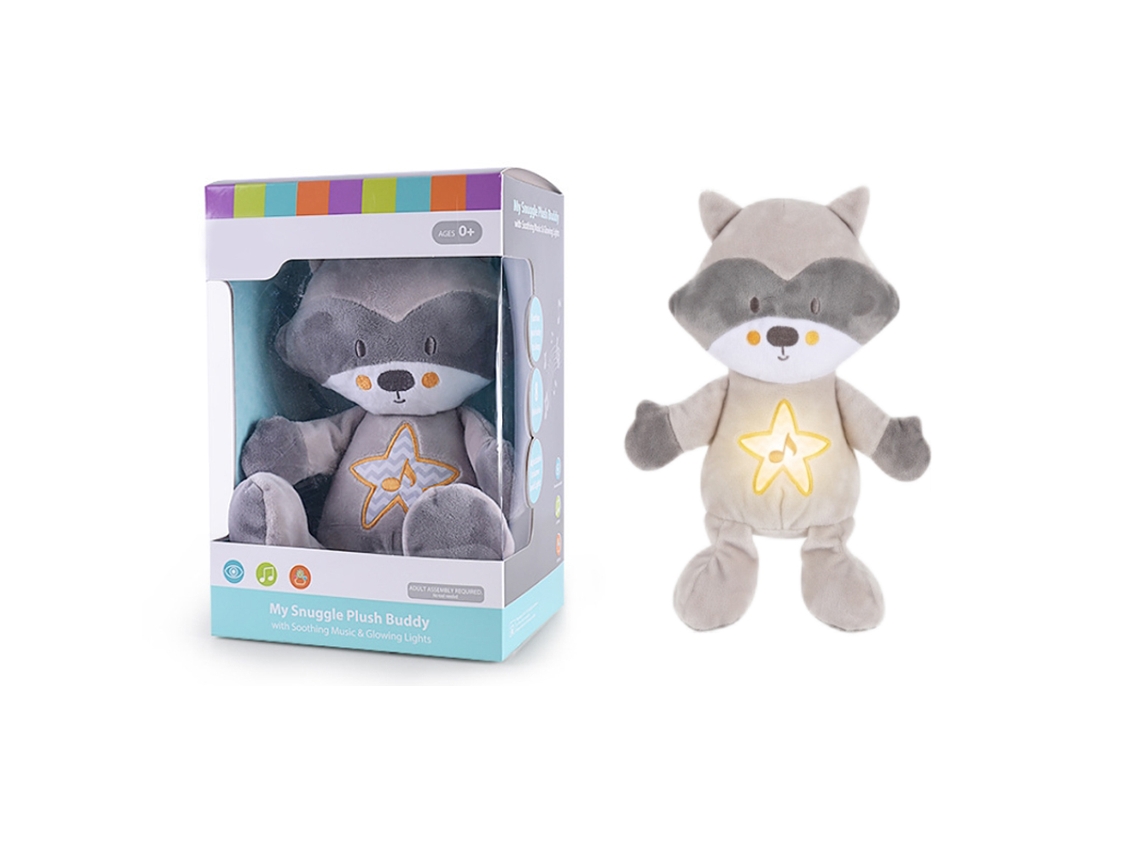 Mali brinquedo Pelúcia Luz Noturna com Som para Bebê, Auxiliar de Sono, Presente para Bebês 0 2 Anos