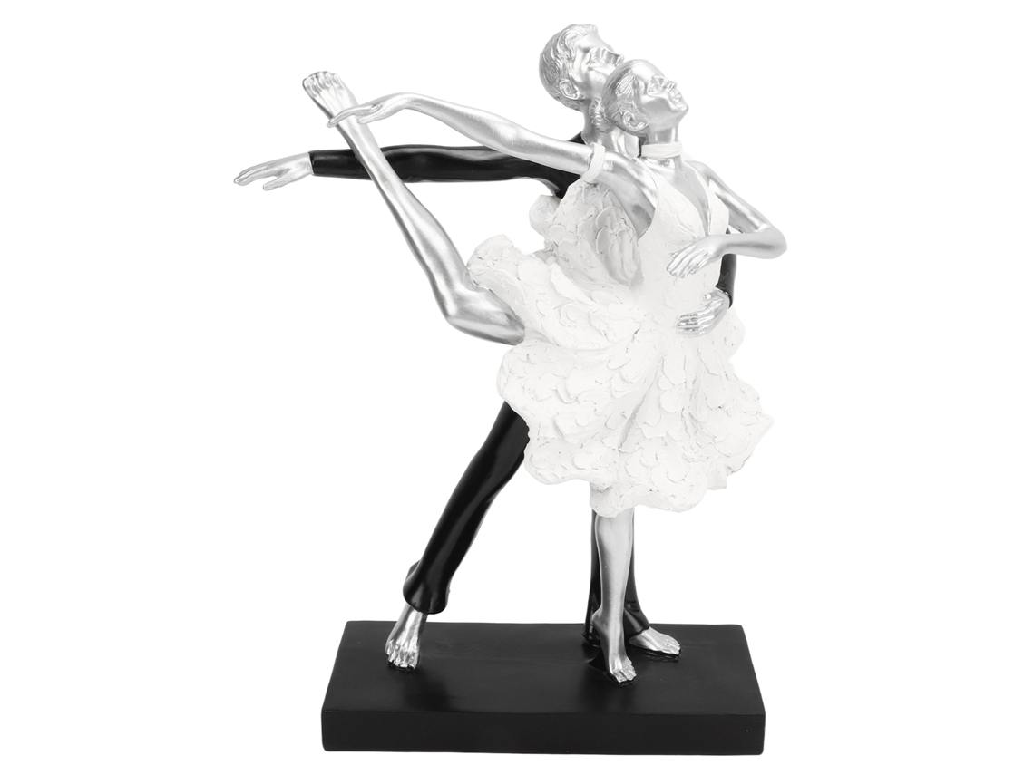 2026 Store-escultura De Pareja Bailando Moderna Abstracta De Resina Estatua De Ballet De Plata Arte Manual Para Decoración