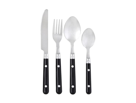 Conjunto de Talheres GIMEL 24 Peças Preto